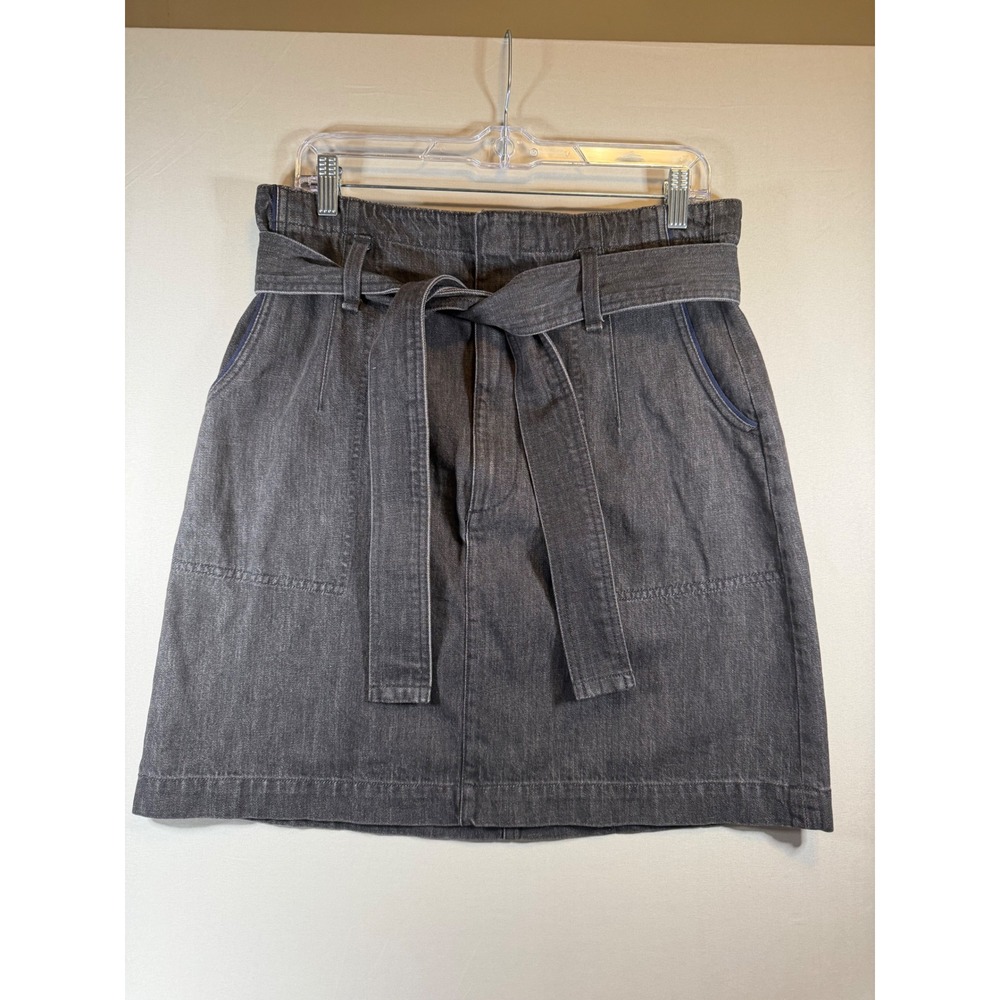 Rag & Bone Charcoal Grey Denim Paperbag Waist Mini Skirt with Belt Size 28